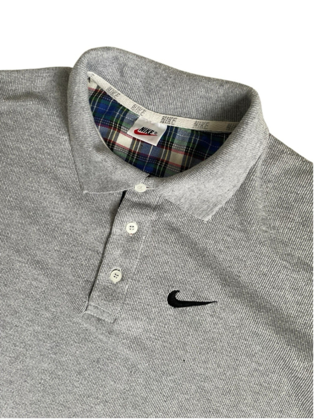 Vintage 90s Nike Polo Shirt Mens L/XL Gray Embroidered Swoosh
